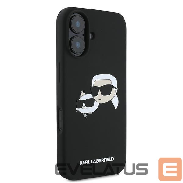 Nugarėlės dėklai Karl Lagerfeld Karl Lagerfeld Silicone Case Nauble Heads Print MagSafe for iPhone 16 Plus - Black