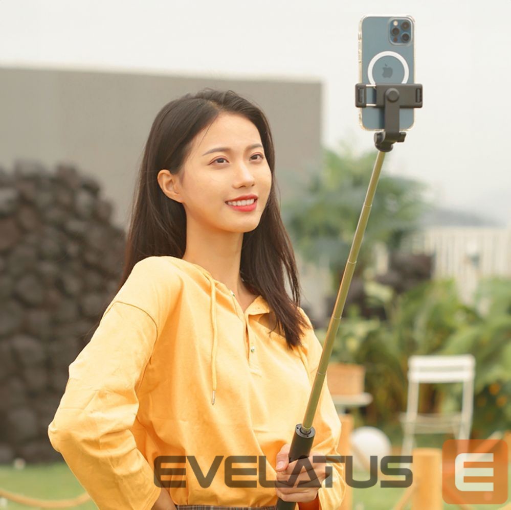 Fotoaparato priedas Hurtel Selfie stick WHS1Y telescopic tripod 1m with phone holder - black