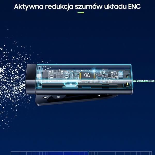 Belaidės ausinės USAMS USAMS Bezprzewodowy mikrofon krawatowy ENC 2.4G Wireless Lavalier Microphone Lightning ZB244MKF01 (US-ZB244)