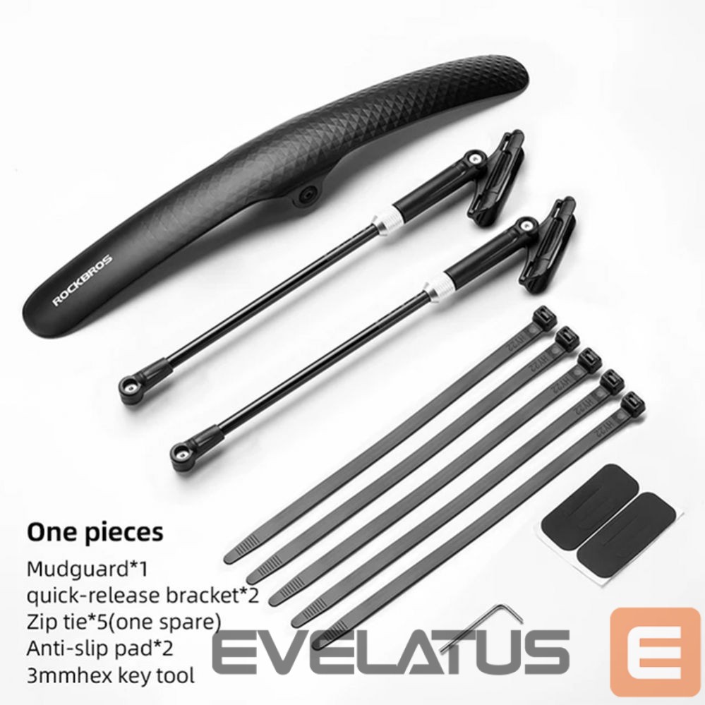 Dviračio priedas Rockbros Rockbros 28210007001 bicycle fender, universal, adjustable - black