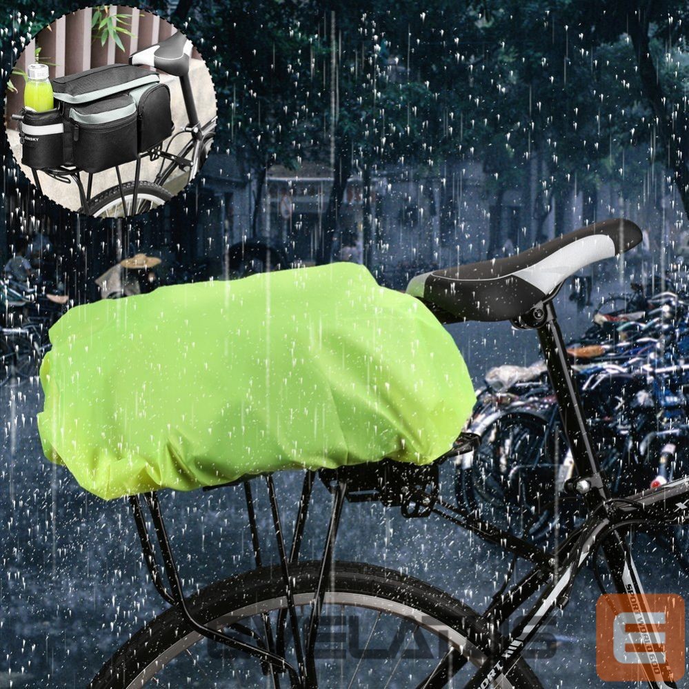 Dviračio priedas Wozinsky Wozinsky Universal Waterproof Rain Cover for Bike Pannier Bag or Backpack green (WBB5YW)