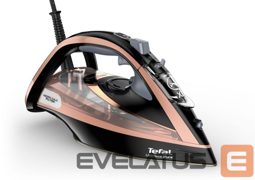 Lygintuvai TEFAL Steam Iron FV9845 3200 W, Water tank capacity 350 ml, Continuous steam 60 g/min, Black/Rose Gold
