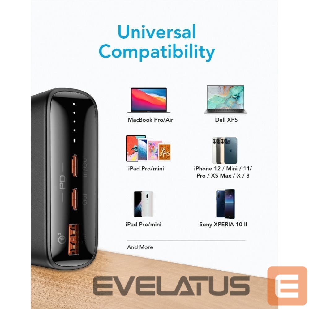Išorinė baterija Veger Powerbank Veger T100 (W2032C-100) PD QC3.0 5A 100W 20000 mAh black