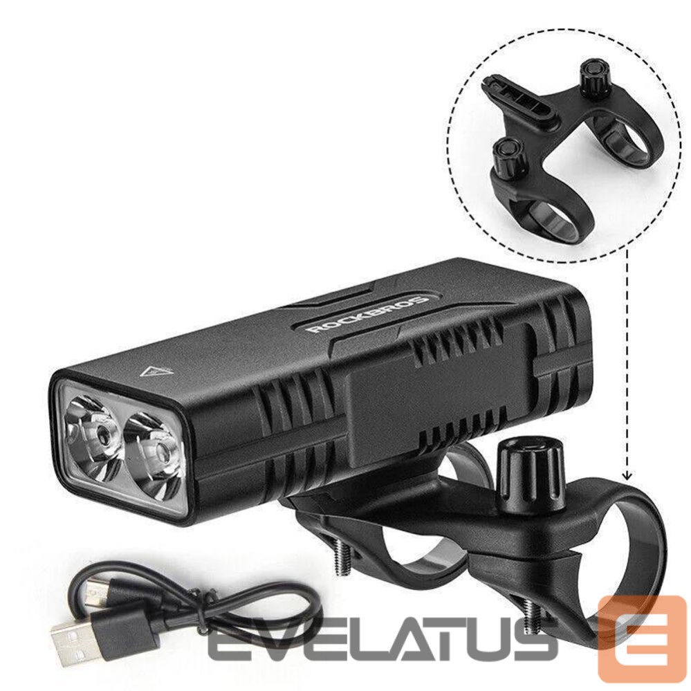 Dviračio priedas Rockbros Rockbros 24310002001 bicycle light 850 lm with powerbank function + USB-C - USB-A cable - black