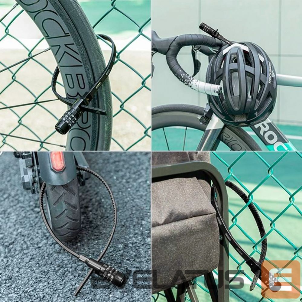 Dviračio priedas Rockbros Rockbros 3240001001 bicycle lock for 0.5 m combination - black