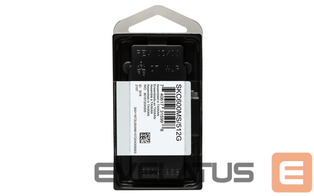 Kietasis diskas SDD Kingston KC600 512 GB, SSD interface mSATA, Write speed 520 MB/s, Read speed 550 MB/s