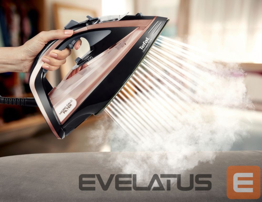 Lygintuvai TEFAL Steam Iron FV9845 3200 W, Water tank capacity 350 ml, Continuous steam 60 g/min, Black/Rose Gold