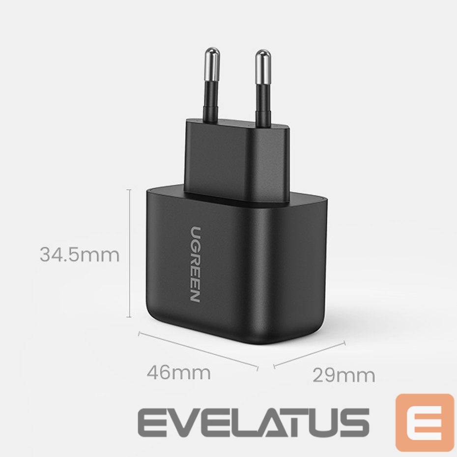 Adapteriai Ugreen USB Type C charger 25W Power Delivery + USB Type C cable 2m (50581) Black