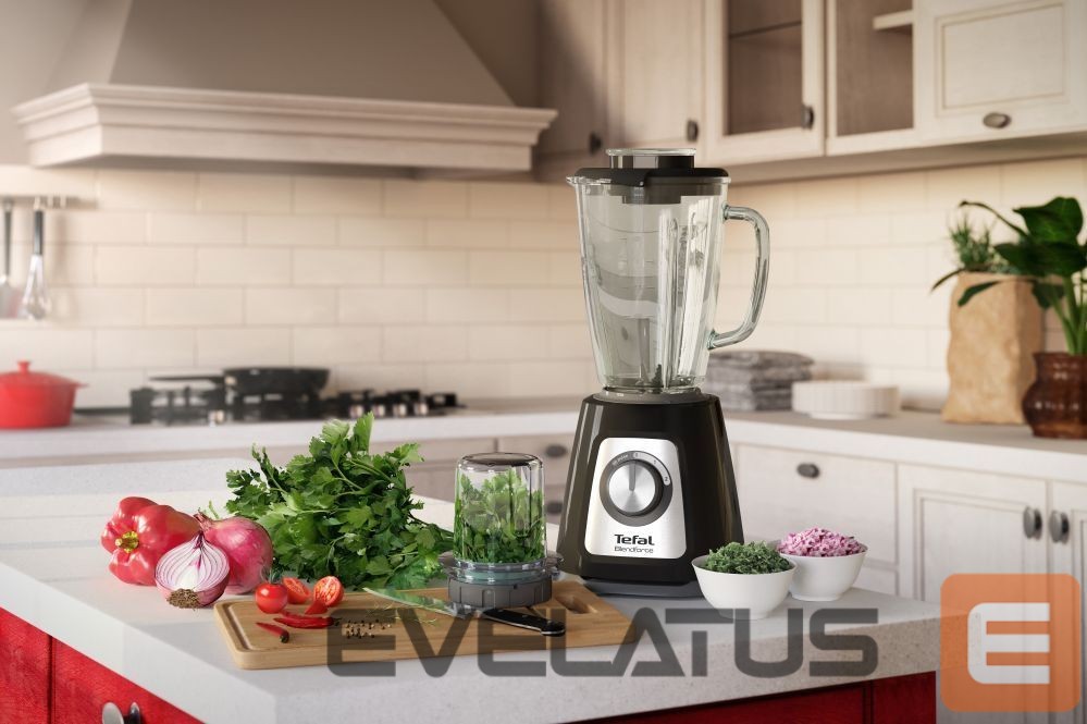 Maišytuvai ir maišytuvai TEFAL Blender BL438831 BlendForce Tabletop, 800 W, Jar material Glass, Jar capacity 1.25 L, Ice crushing, Black