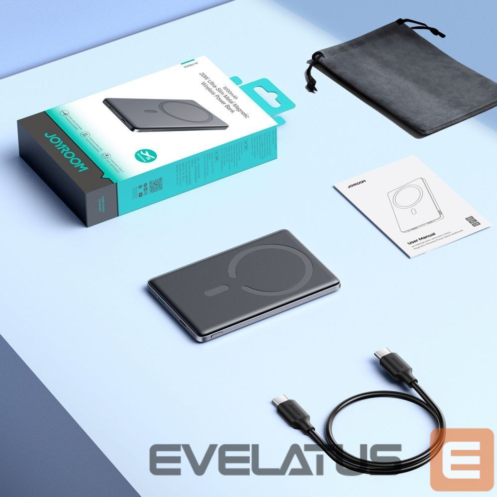 Išorinė baterija Joyroom Powerbank Joyroom JR-PBM08 5000mAh 20W ultra-thin with inductive charging - gray
