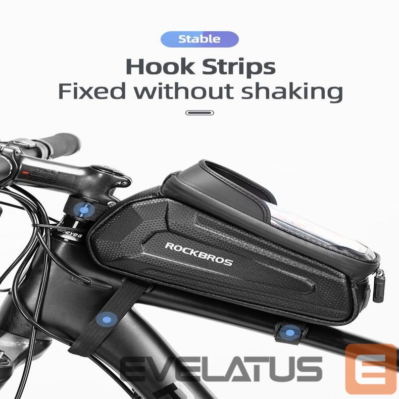 Dviračio priedas Rockbros Rockbros B68 Bike Pannier for Frame, Armored, with Phone Pocket and Cover, 1.7L - Black