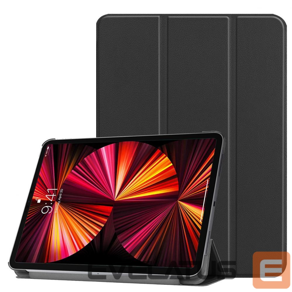 Knygos tipo dėklas iLike Galaxy Tab S6 Lite 10.4 P610 P615 / P613 P619 Tri-Fold Eco-Leather Stand Case Black