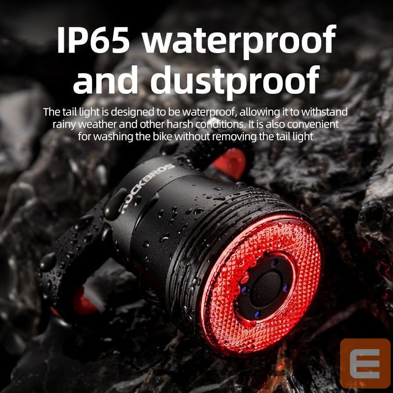 Dviračio priedas Rockbros Rockbros Q5 Rear Bike Light with Intelligent Stop System - Black