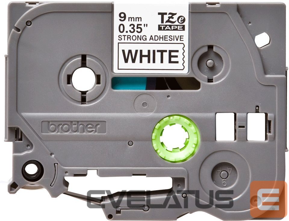 Eksploatacinės medžiagos spausdintuvams Brother TZe-S221 Strong Adhesive Laminated Tape Black on White, TZe, 8 m, 9 mm