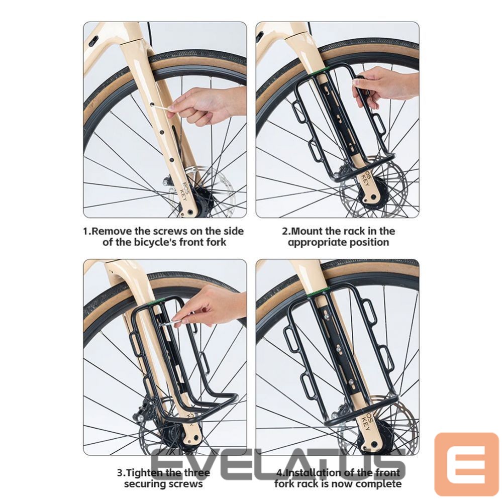 Dviračio priedas Rockbros Rockbros 33210010001 front bicycle shelf for bicycle fork - black