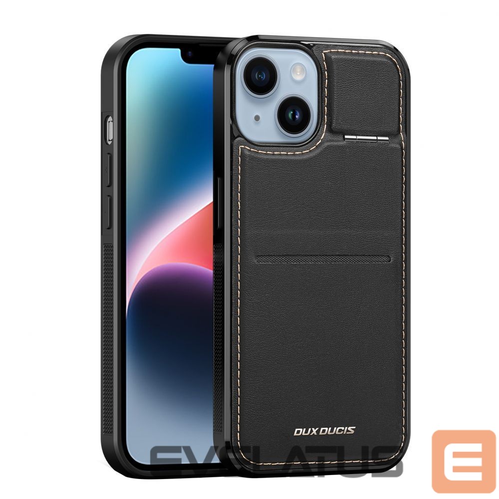 Nugarėlės dėklai Dux Ducis 3in1 Wallet Case with Stand for iPhone 15 Plus MagSafe RFID Blocker Dux Ducis Rafi Mag - Black