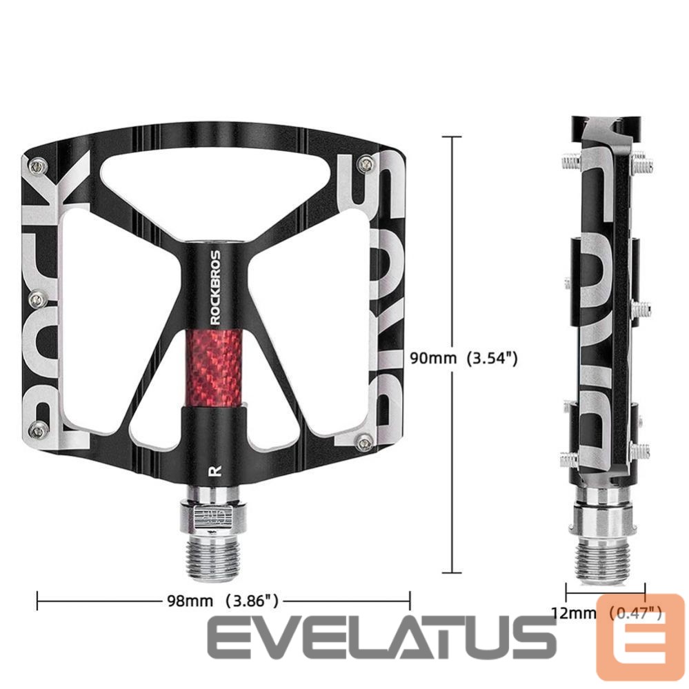 Dviračio priedas Rockbros Rockbros 37213071001 Aluminum Alloy Bicycle Pedal Set - Black