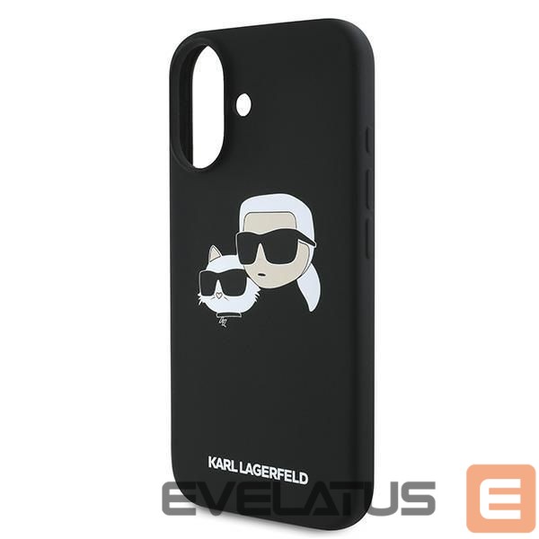 Nugarėlės dėklai Karl Lagerfeld Karl Lagerfeld Silicone Case Nauble Heads Print MagSafe for iPhone 16 Plus - Black