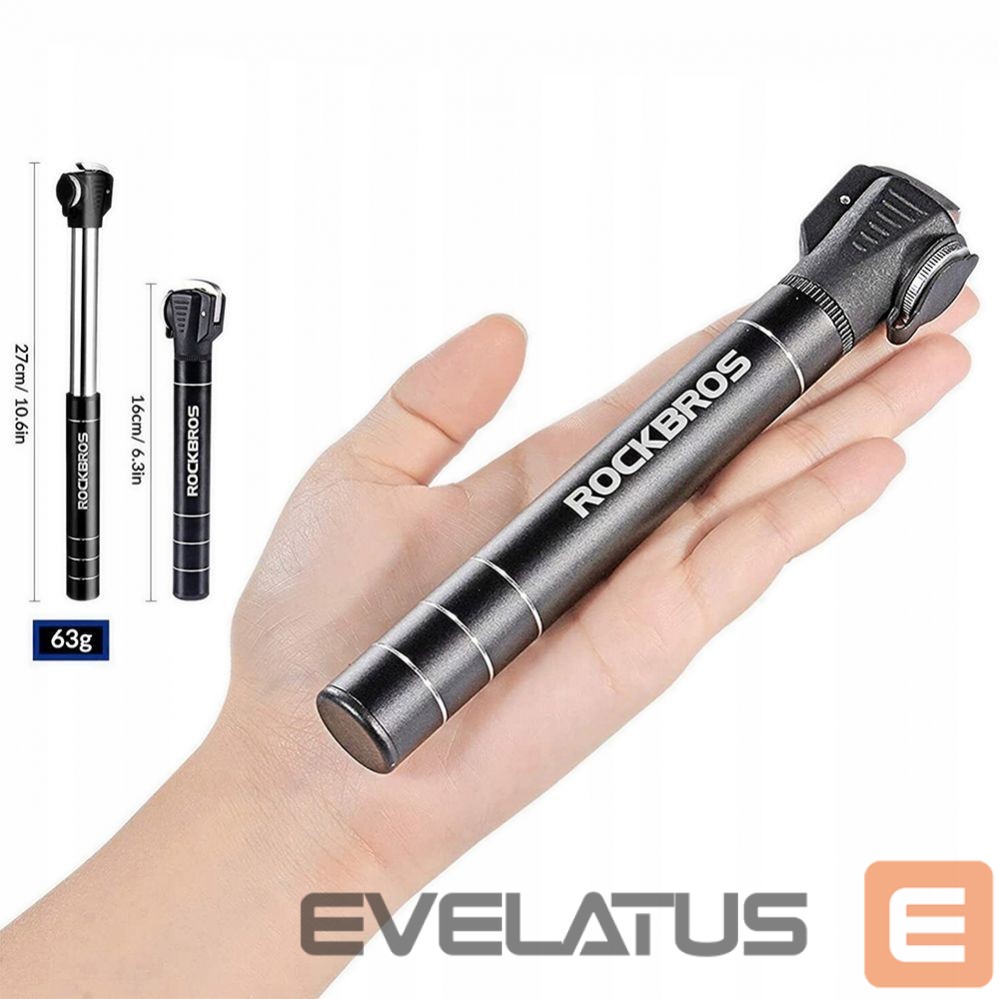 Dviračio priedas Rockbros Rockbros JG-1040B bicycle pump small - black