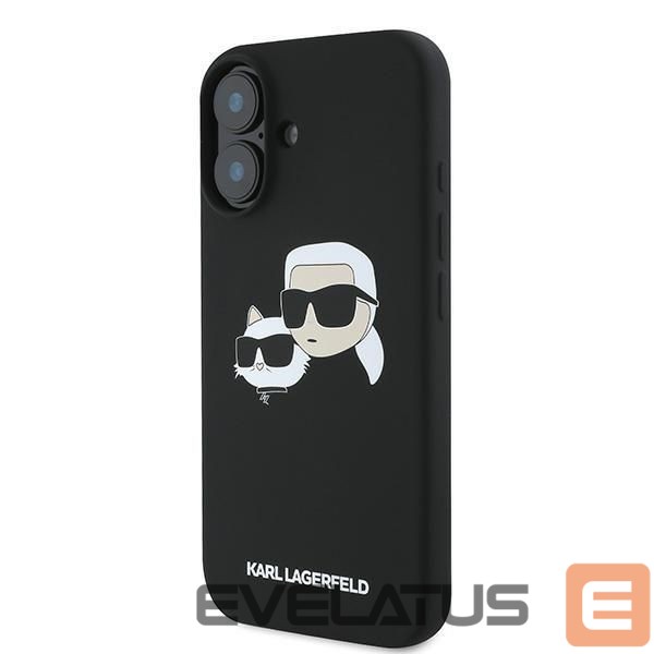 Nugarėlės dėklai Karl Lagerfeld Karl Lagerfeld Silicone Case Nauble Heads Print MagSafe for iPhone 16 Plus - Black