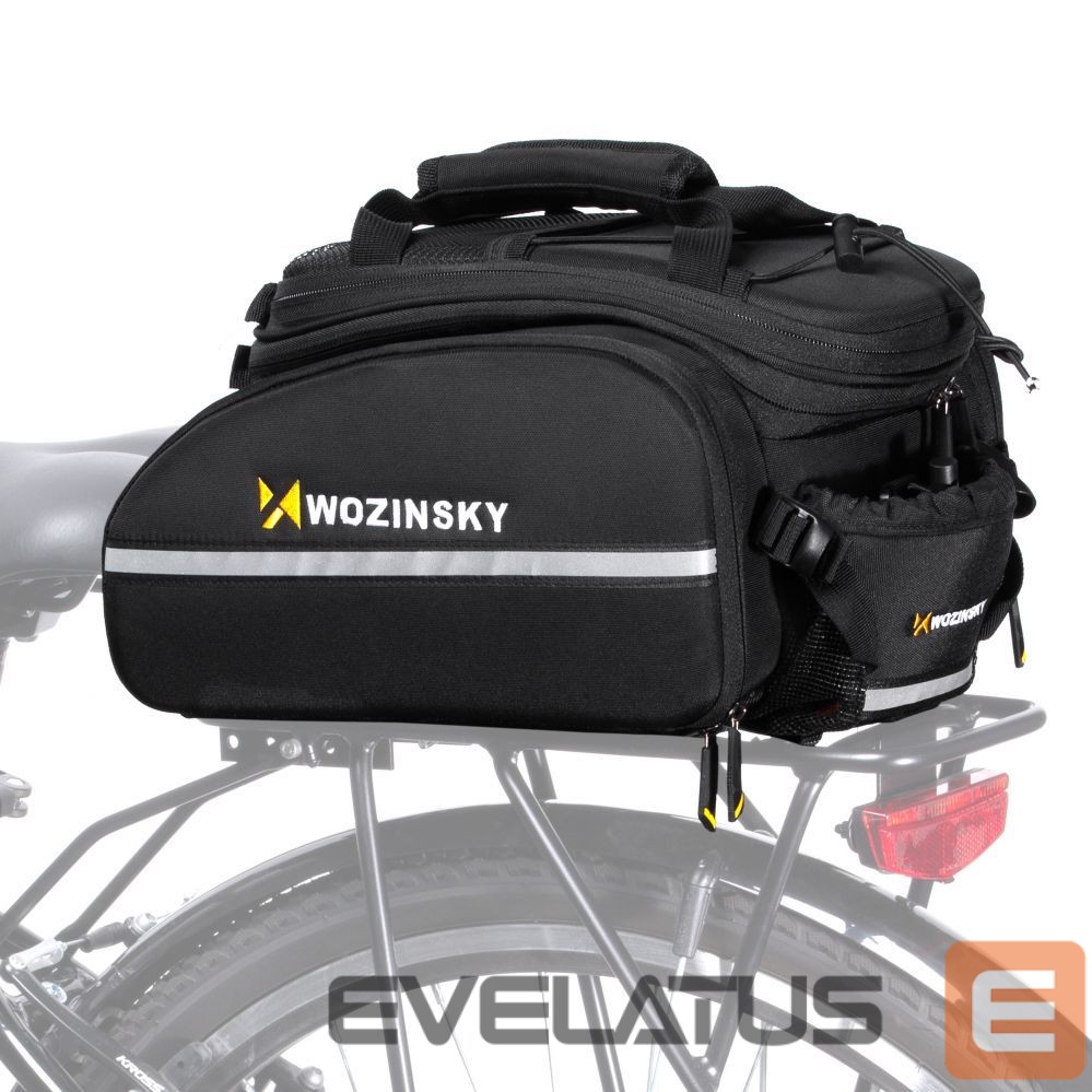 Dviračio priedas Wozinsky Wozinsky large bike rack bag 35l + rain cover black (WBB19BK)