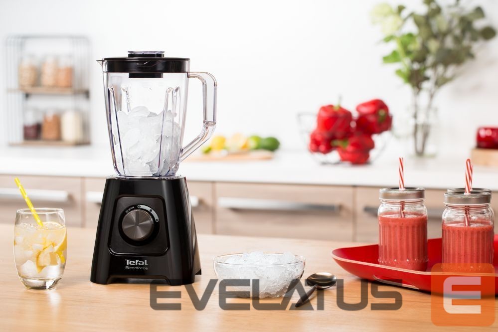 Maišytuvai ir maišytuvai TEFAL Blender BL420838 BlendForce Tabletop, 600 W, Jar material Plastic, Jar capacity 1.25 L, Ice crushing, Black
