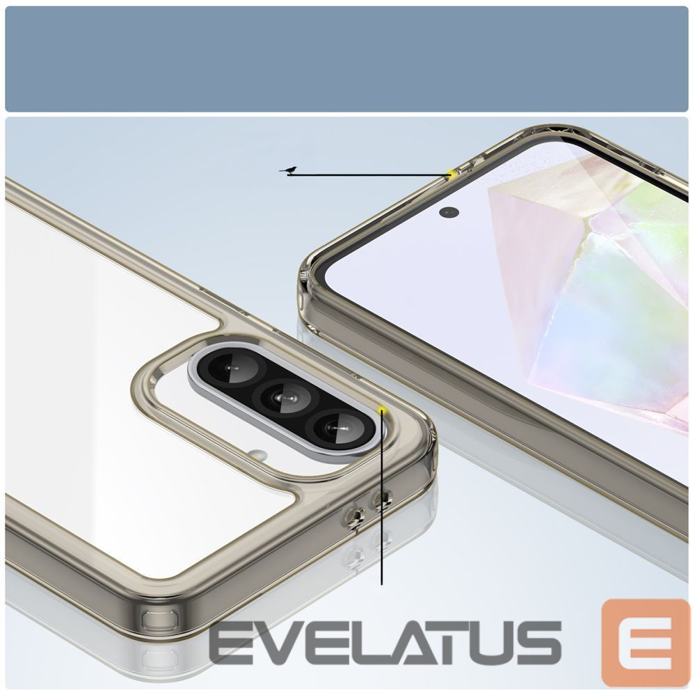 Nugarėlės dėklai Hurtel Outer Space Case for Samsung Galaxy A56 Cover with Flexible Frame - Semi-Transparent, Black