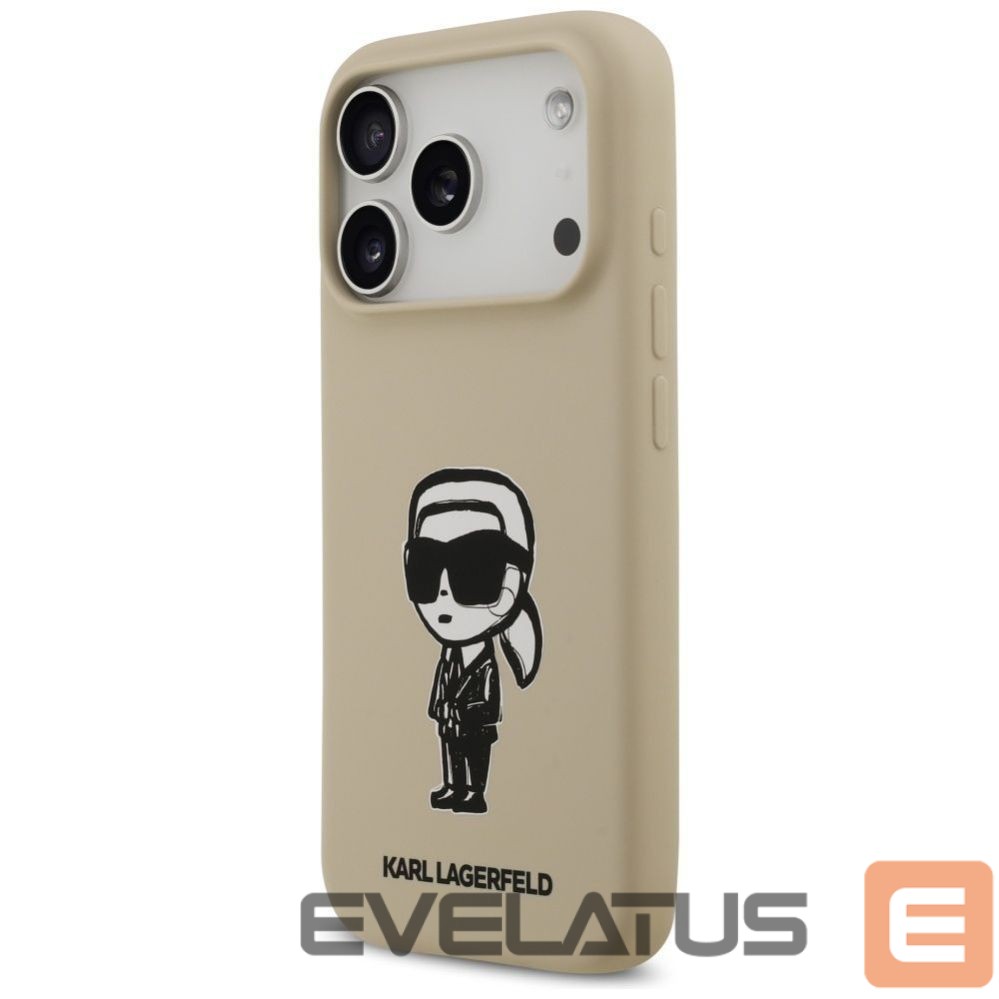 Nugarėlės dėklai Karl Lagerfeld Apple KARL LAGERFELD case for IPHONE 17 Pro compatible with MagSafe KLHMP17LSKIGROW (Silicone W/ KL Sketch & Logo) brown Brown