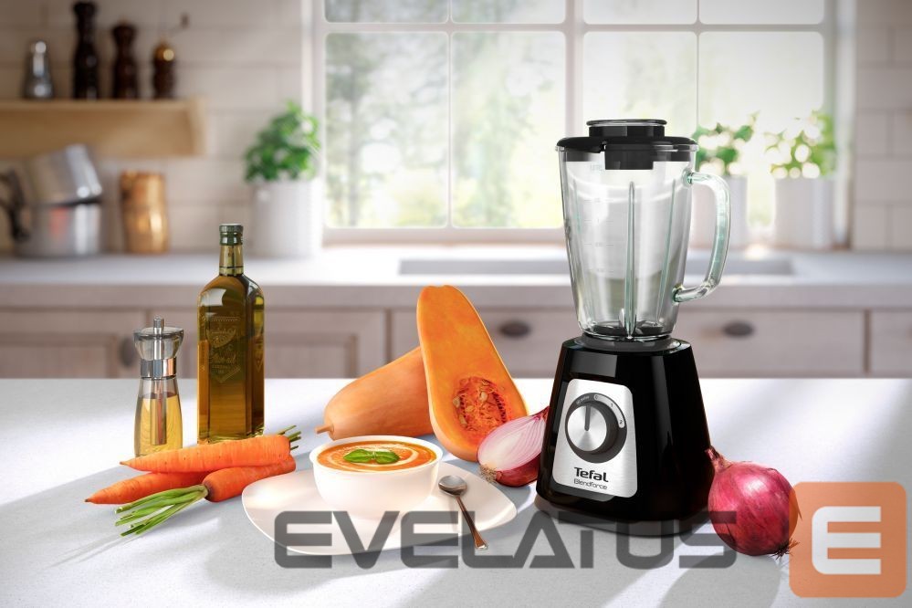 Maišytuvai ir maišytuvai TEFAL Blender BL438831 BlendForce Tabletop, 800 W, Jar material Glass, Jar capacity 1.25 L, Ice crushing, Black