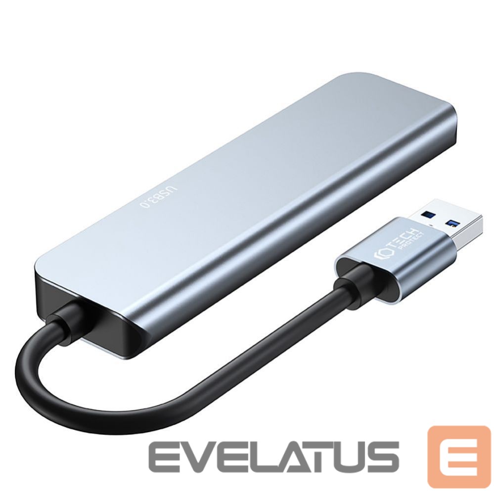 Kitas kompiuterio priedas Tech-Protect HUB Tech-Protect V0 5in1 USB-A - USB-A 3.0 / 3x USB-A 2.0 / USB-C - gray
