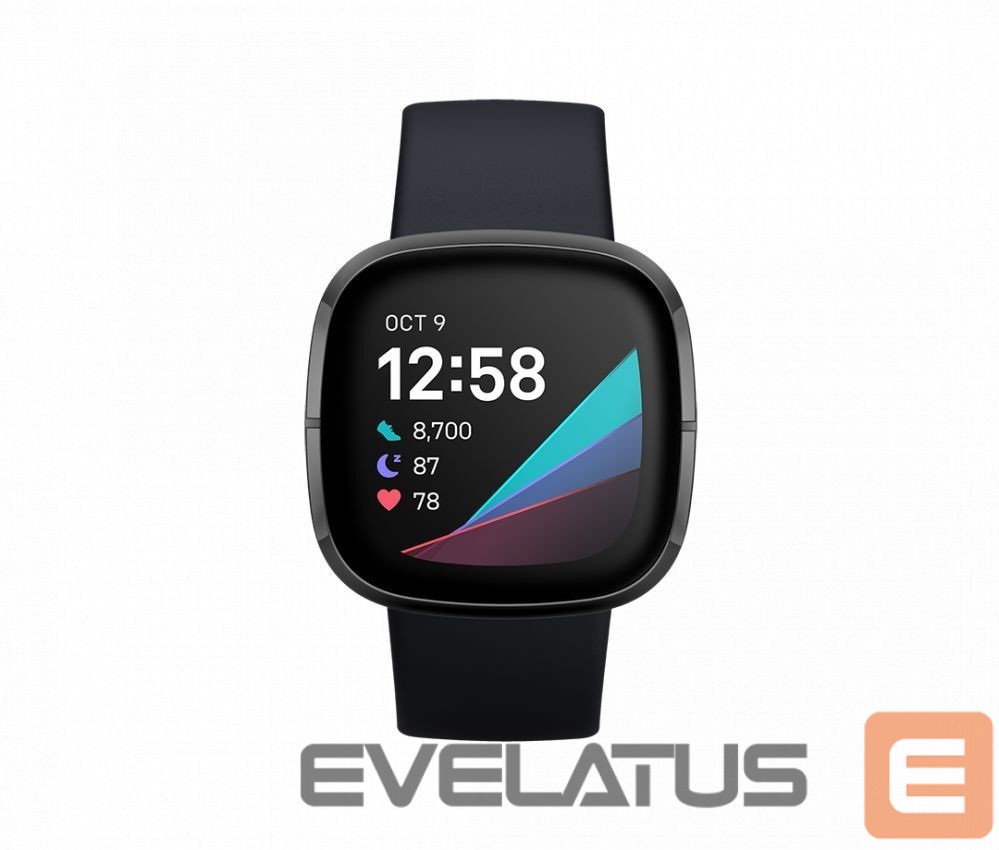 Išmanusis laikrodis Fitbit Sense Graphite Stainless Steel Carbon Black