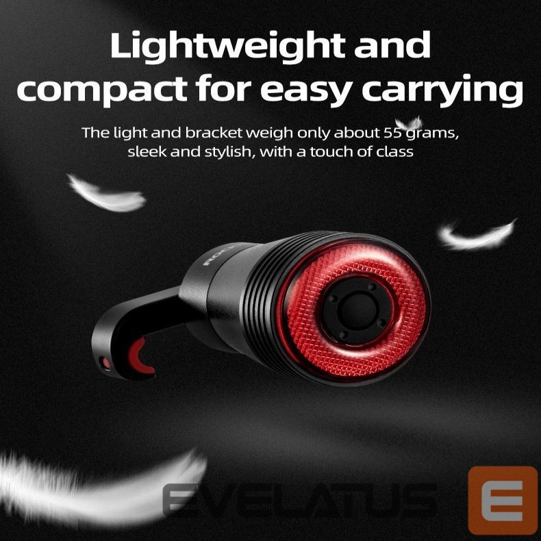 Dviračio priedas Rockbros Rockbros Q5 Rear Bike Light with Intelligent Stop System - Black