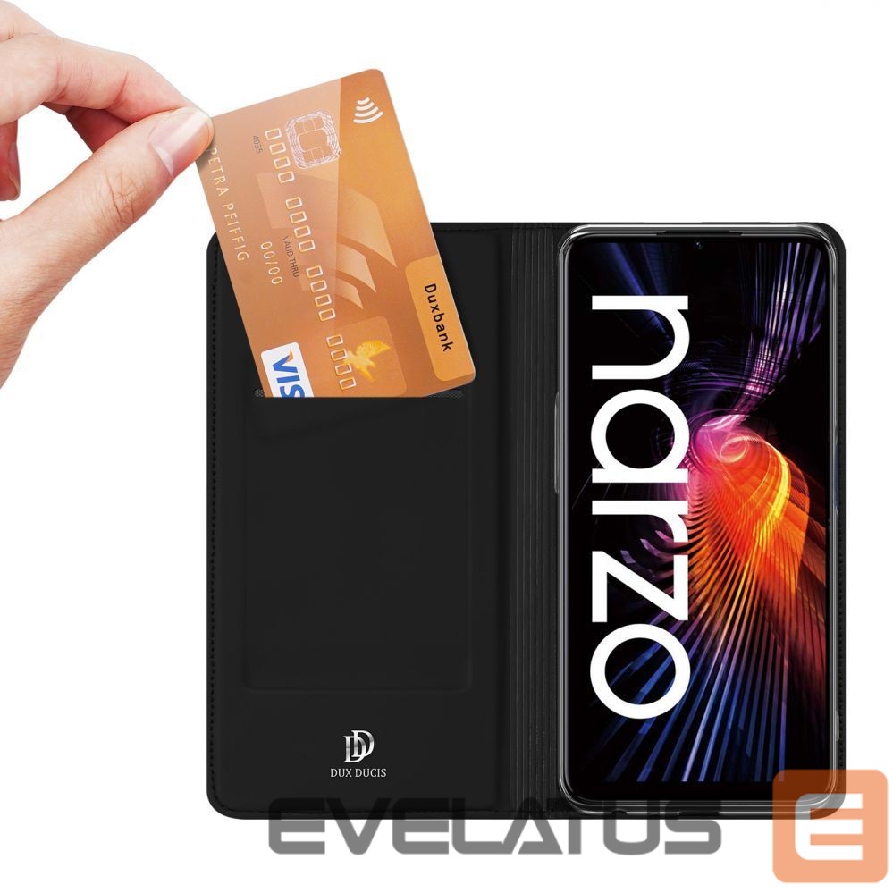 Nugarėlės dėklai Dux Ducis Dux Ducis Skin Pro Holster Cover with Flap Realme Narzo 50A black