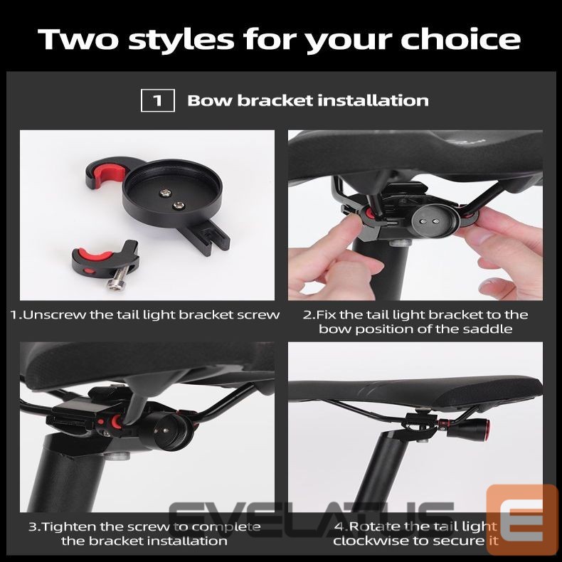 Dviračio priedas Rockbros Rockbros Q5 Rear Bike Light with Intelligent Stop System - Black