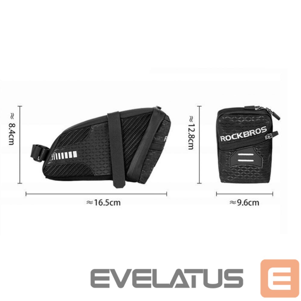 Dviračio priedas Rockbros Rockbros C29-BK waterproof bicycle bag under the saddle - black