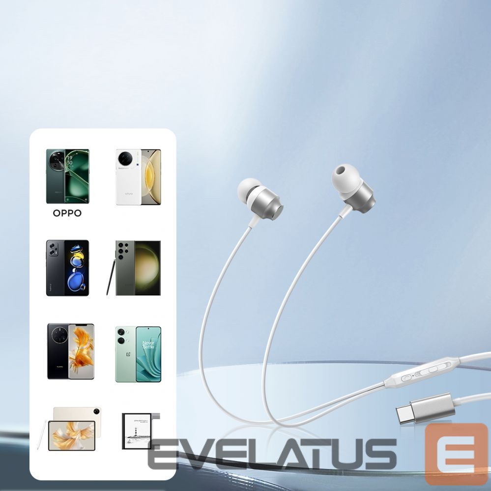 laidiniai garsiakalbiai Joyroom JR-EC06 In-Ear Metal Wired Earbuds 10mm Silver