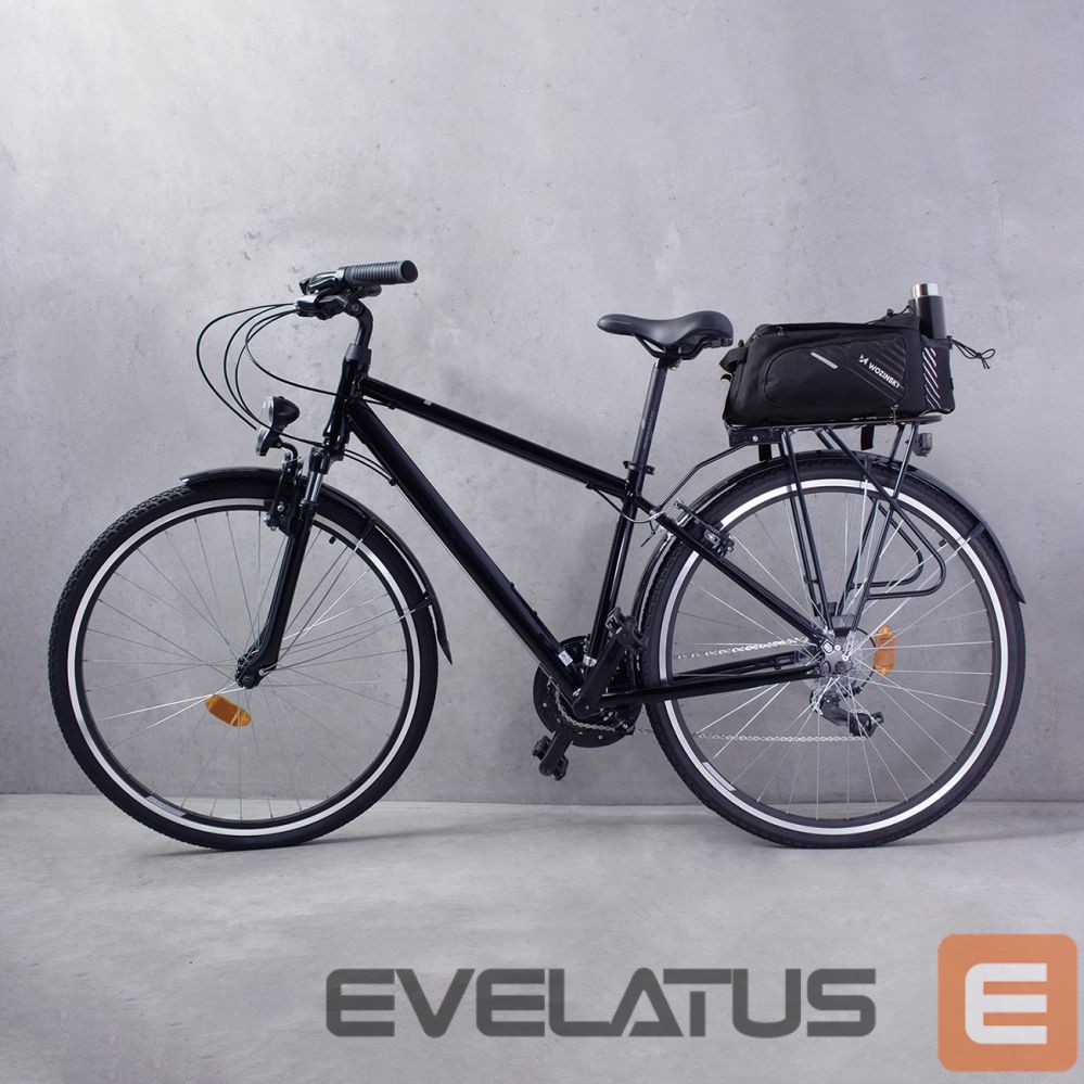 Dviračio priedas Wozinsky Wozinsky Bike Pannier Rack Bag with Shoulder Strap 9L (Rain Cover Included) Black (WBB22BK)