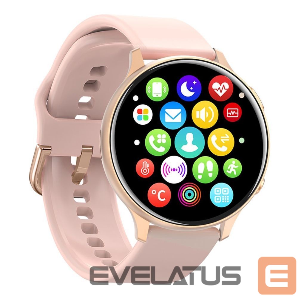 Išmanusis laikrodis iWear Active 2 Aluminum Sport BT Call Smart Watch 1.3'' IPS Display with Heartrate / Oxygen monitor Pink