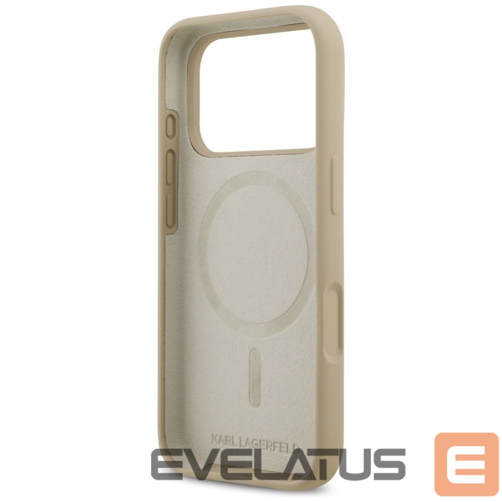 Nugarėlės dėklai Karl Lagerfeld Apple KARL LAGERFELD case for IPHONE 17 Pro compatible with MagSafe KLHMP17LSKIGROW (Silicone W/ KL Sketch & Logo) brown Brown