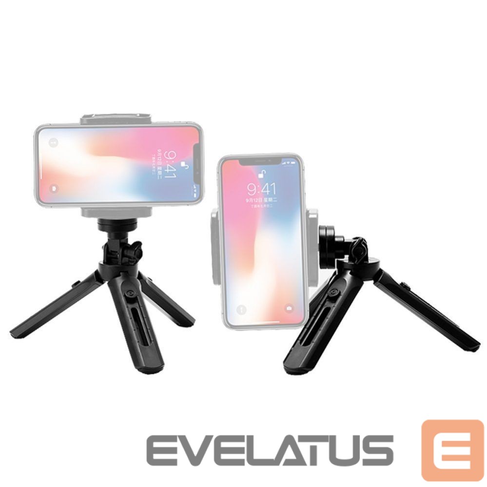Fotoaparato priedas Hurtel Mini tripod selfie stick holder for phone camera GoPro 16 - 21 cm black