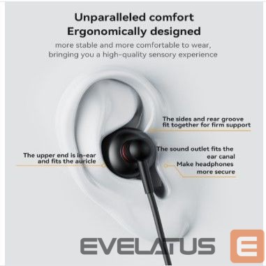 Laidinės ausinės yesido YH48 Aluminum Alloy In-ear Earphone With Remote Control IP Interface Wired Headphone Black