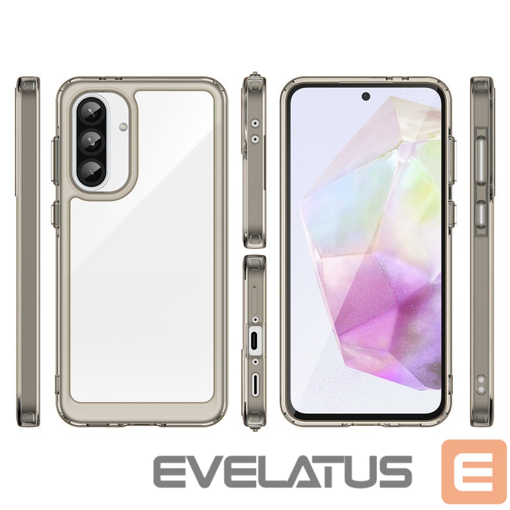 Nugarėlės dėklai Hurtel Outer Space Case for Samsung Galaxy A26 Cover with Flexible Frame - Semi-Transparent, Black