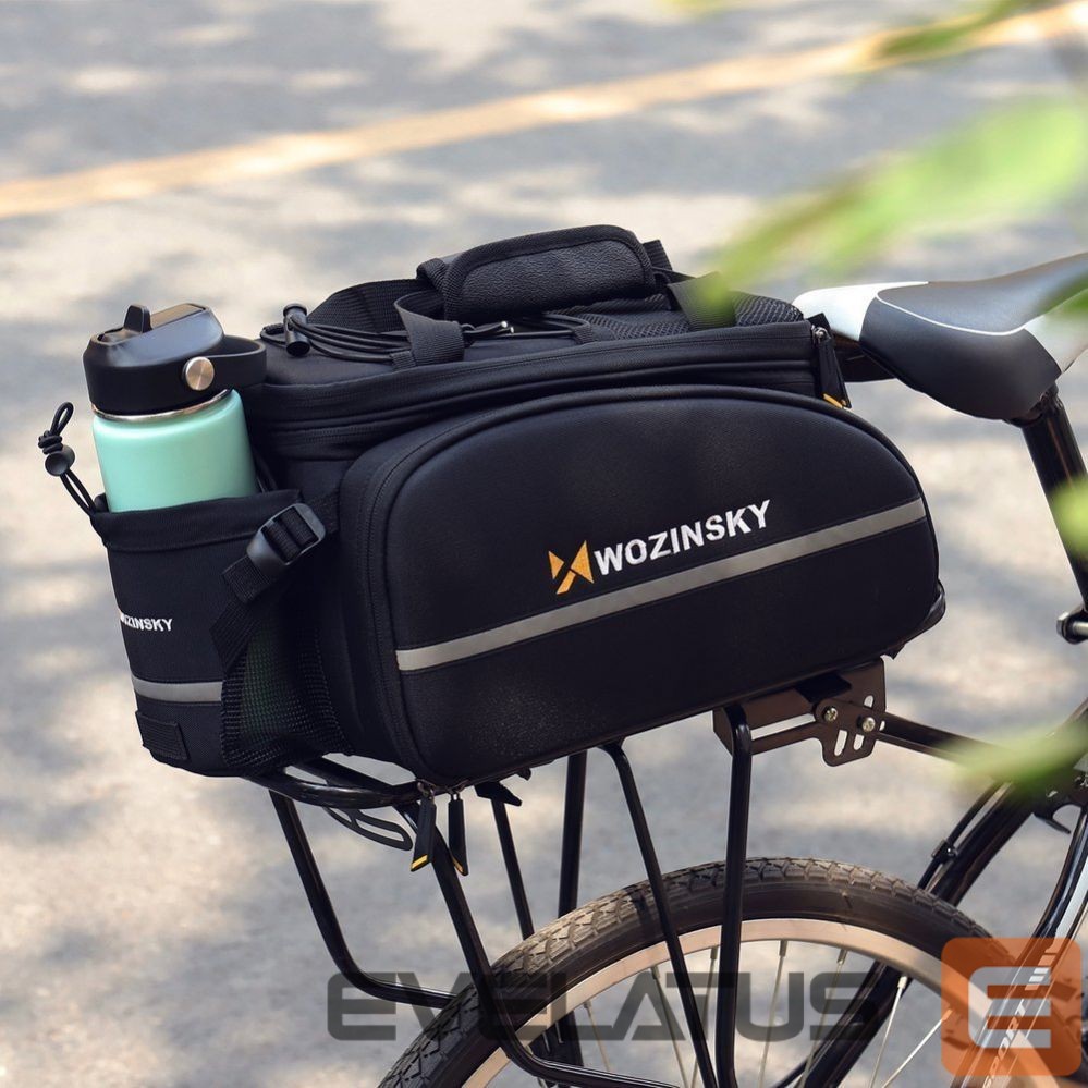 Dviračio priedas Wozinsky Wozinsky large bike rack bag 35l + rain cover black (WBB19BK)