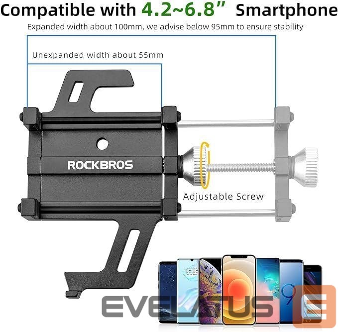 Dviračio priedas Rockbros Rockbros 699-BK Aluminum Alloy Bike Phone Holder - Black