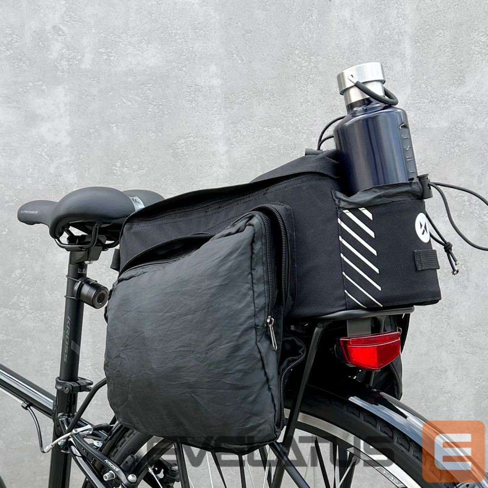 Dviračio priedas Wozinsky Wozinsky Bike Pannier Rack Bag with Shoulder Strap 9L (Rain Cover Included) Black (WBB22BK)