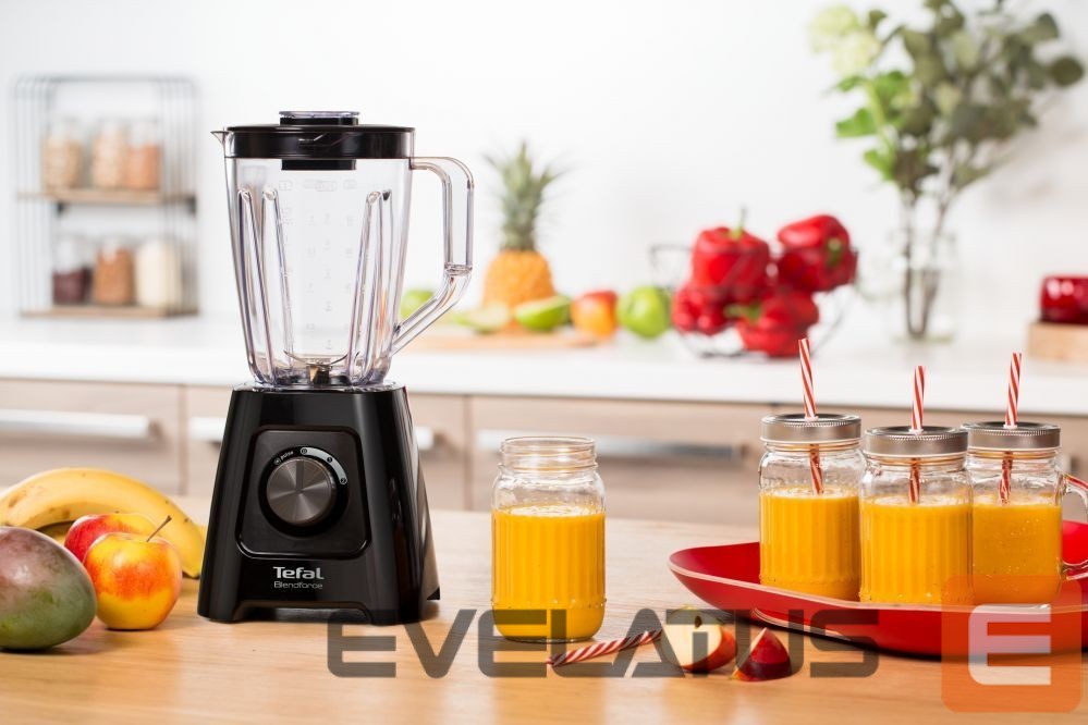 Maišytuvai ir maišytuvai TEFAL Blender BL420838 BlendForce Tabletop, 600 W, Jar material Plastic, Jar capacity 1.25 L, Ice crushing, Black