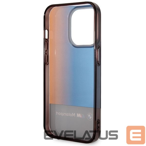 Nugarėlės dėklai BMW BMW Half Tricolor Case for iPhone 14 Pro Max 6.7" - Black