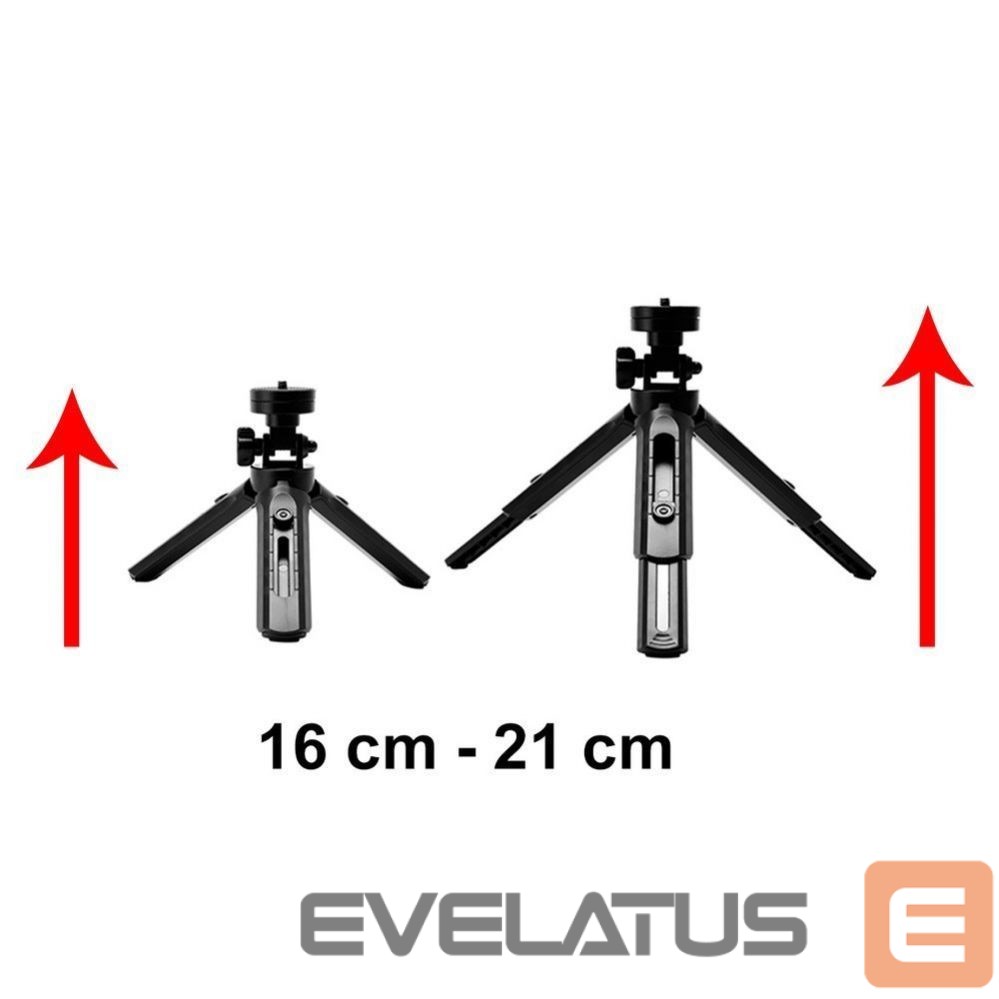 Fotoaparato priedas Hurtel Mini tripod selfie stick holder for phone camera GoPro 16 - 21 cm black