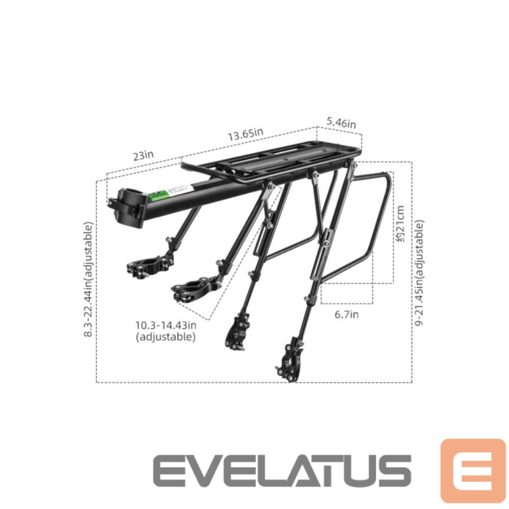 Dviračio priedas Rockbros Rockbros 33210004001 bicycle rack with shelf - black