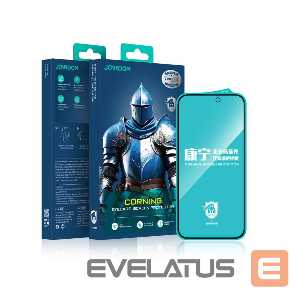 Apsauginiai stiklai Joyroom Joyroom JR-MKN0313 Corning Eyecare Tempered Glass for iPhone 15 Plus/16 Plus